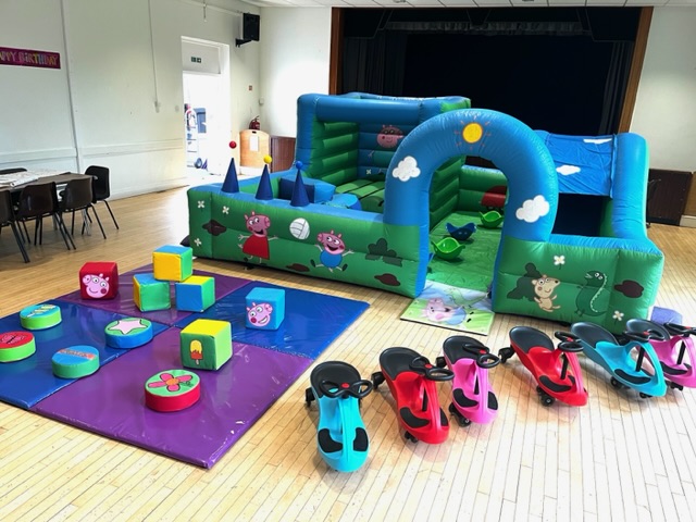 Soft play and bouncy castle for a party in Pattingham Village Hall